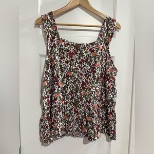 LOFT Floral Sleeveless Blouse | Size Large